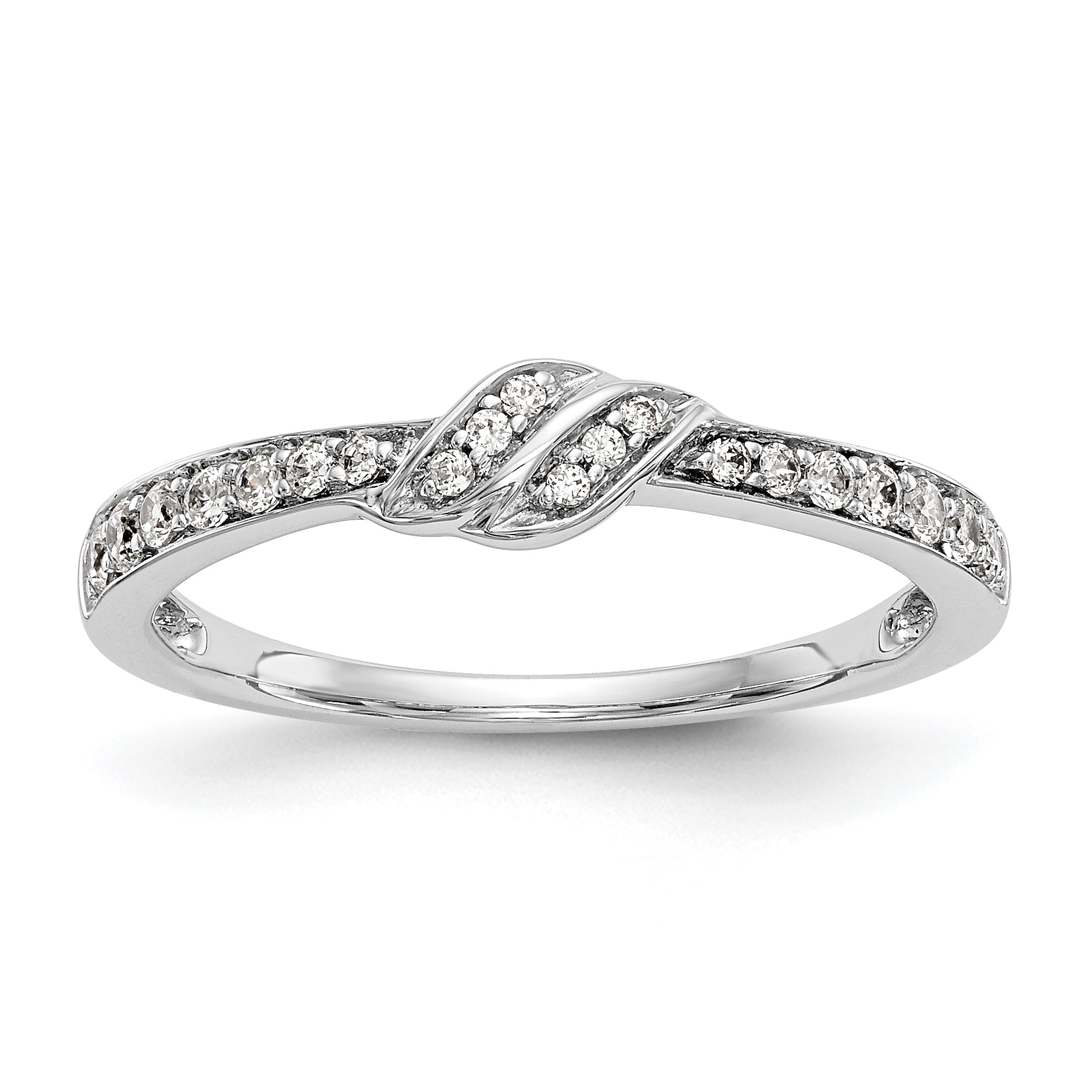 0.20ct. CZ Solid Real 14K White Gold Wedding Band Ring