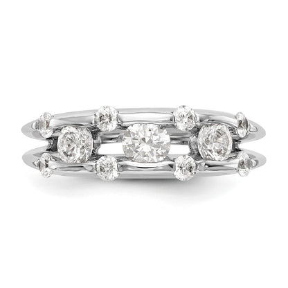 1.00ct. CZ Solid Real 14K White Gold Wedding Band Ring