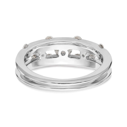 1.00ct. CZ Solid Real 14K White Gold Wedding Band Ring