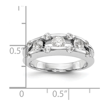 1.00ct. CZ Solid Real 14K White Gold Wedding Band Ring