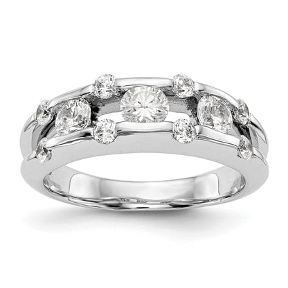 1.00ct. CZ Solid Real 14K White Gold Wedding Band Ring
