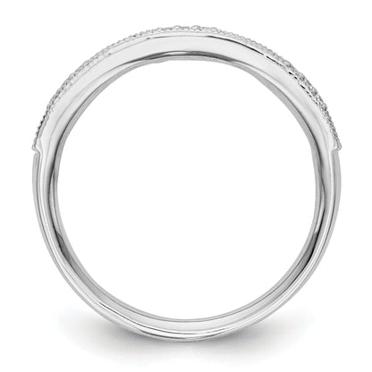 0.17ct. CZ Solid Real 14K White Gold Wedding Band Ring