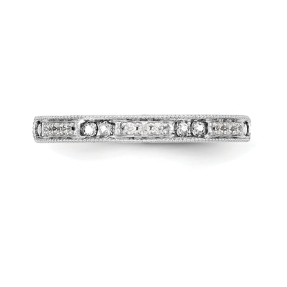 0.17ct. CZ Solid Real 14K White Gold Wedding Band Ring