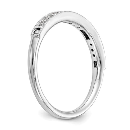 14K White Gold Real Diamond Band