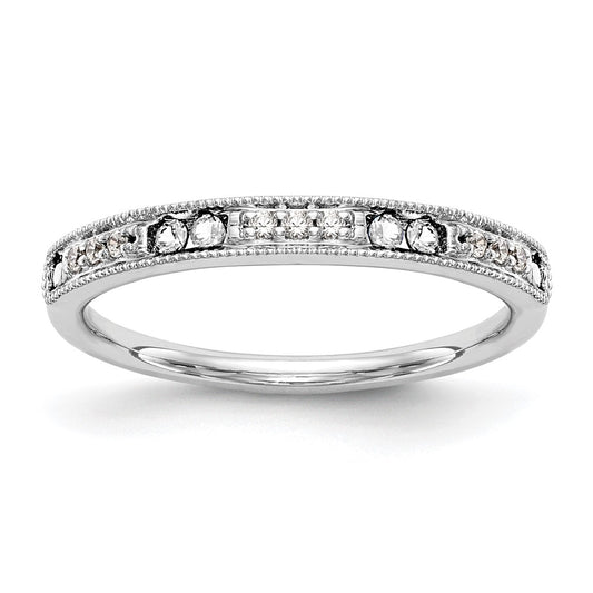 14K White Gold Real Diamond Band