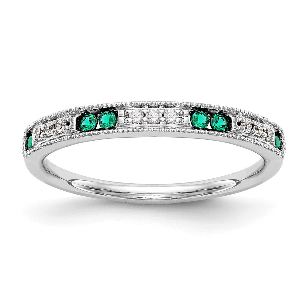 14k white gold real diamond w emerald band rm3367b em 005 waa