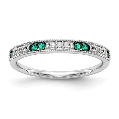 14k white gold real diamond w emerald band rm3367b em 005 waa