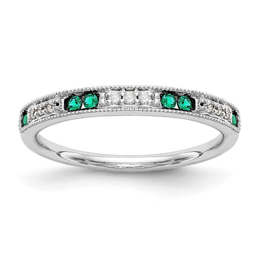14k white gold real diamond w emerald band rm3367b em 005 waa