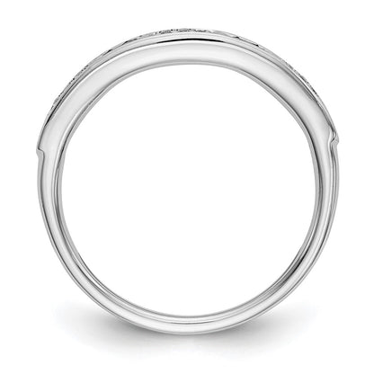 14K White Gold Blue & White Real Diamond Band