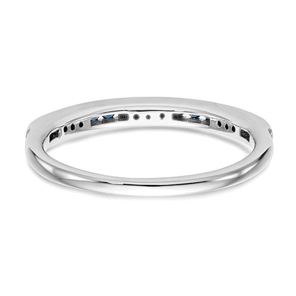 14K White Gold Blue & White Real Diamond Band