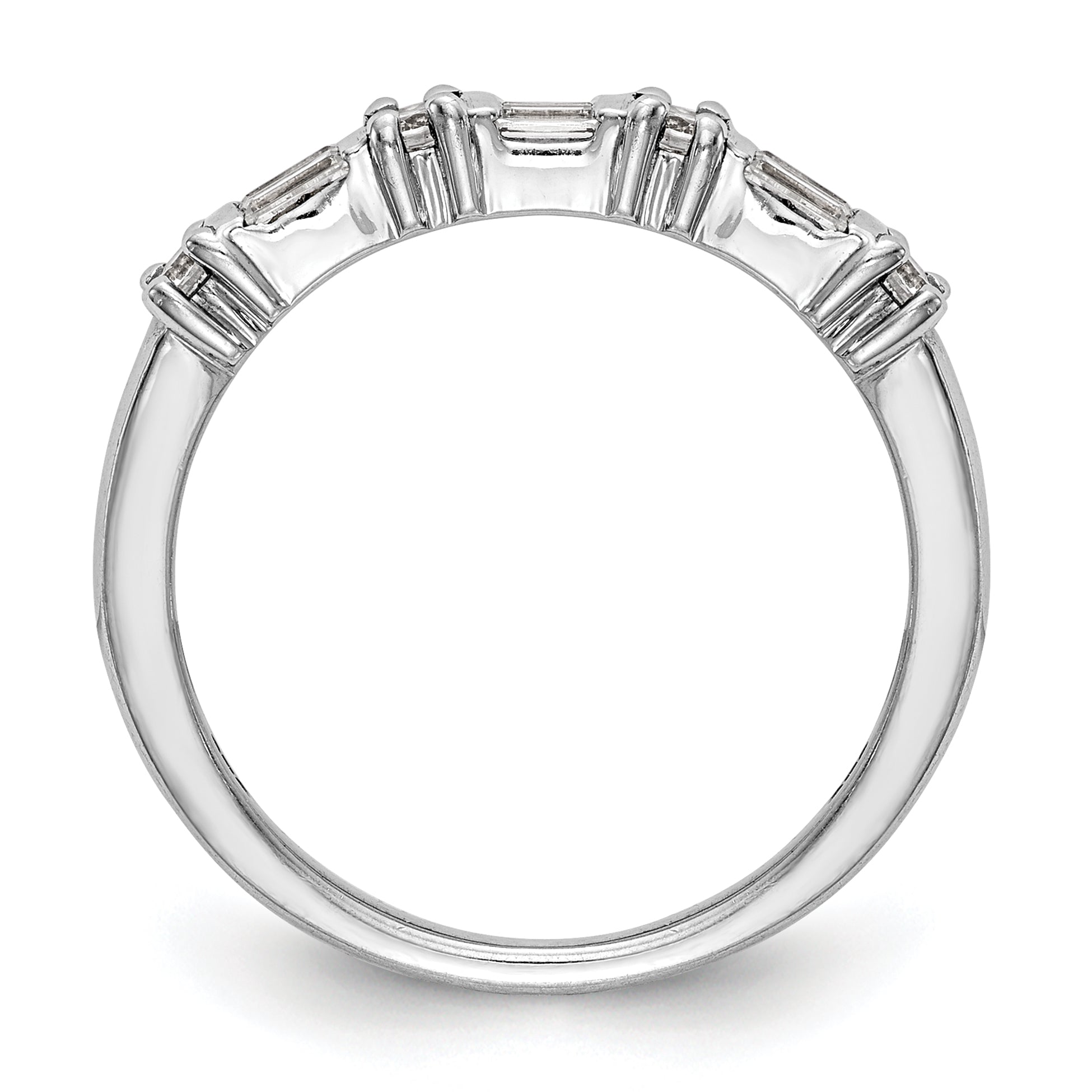0.39ct. CZ Solid Real 14K White Gold Wedding Band Ring