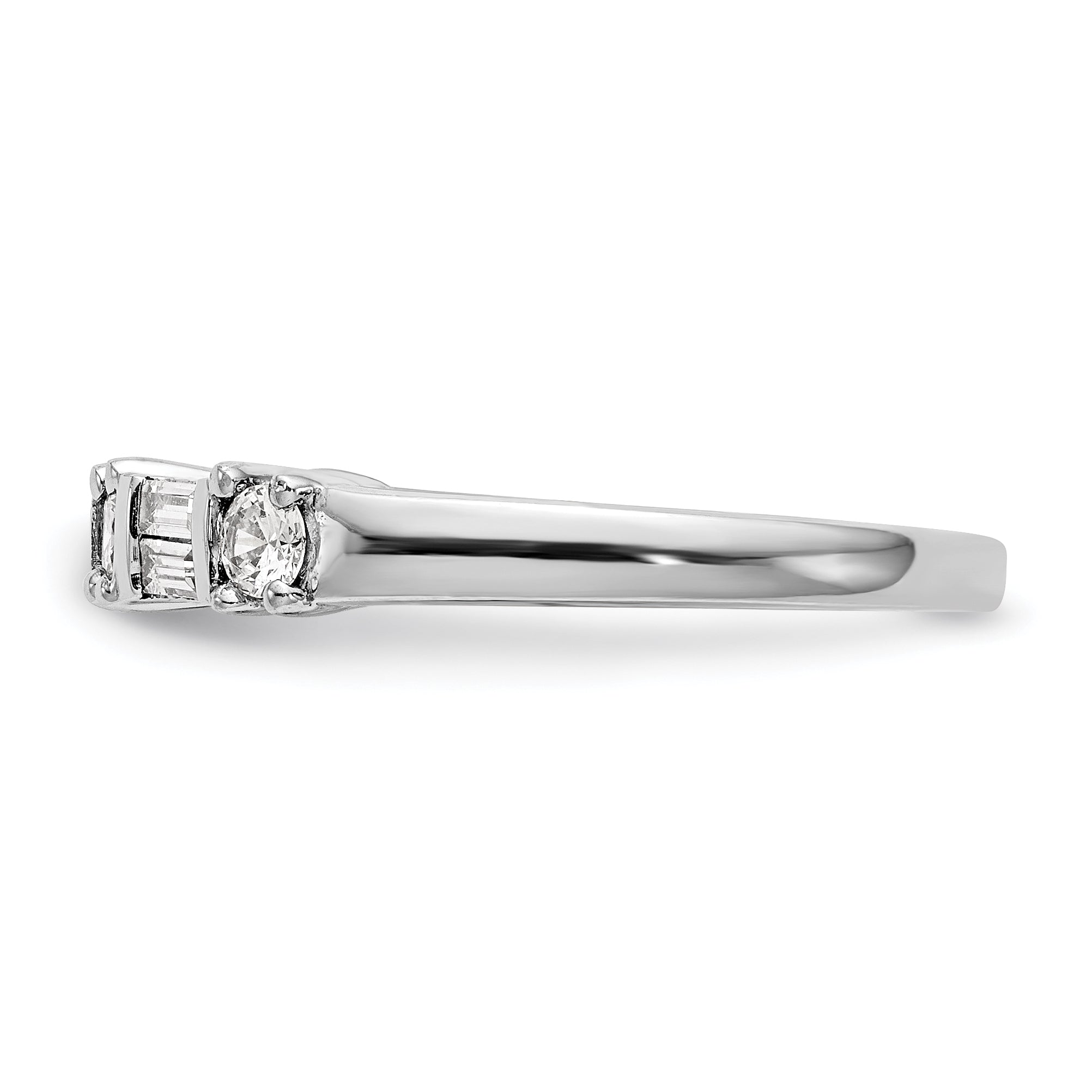 0.39ct. CZ Solid Real 14K White Gold Wedding Band Ring
