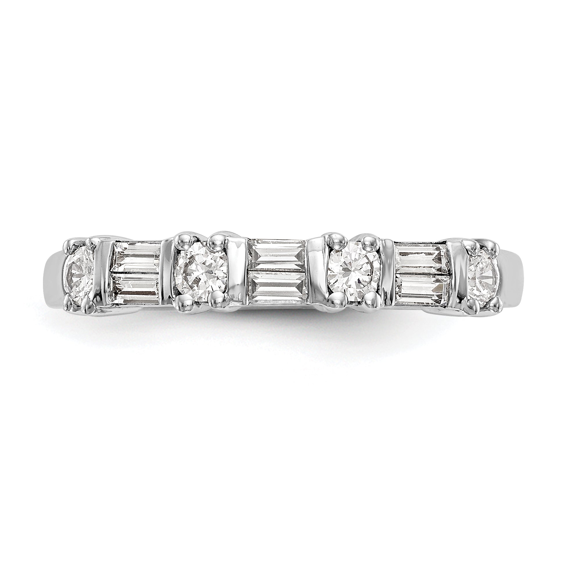 0.39ct. CZ Solid Real 14K White Gold Wedding Band Ring