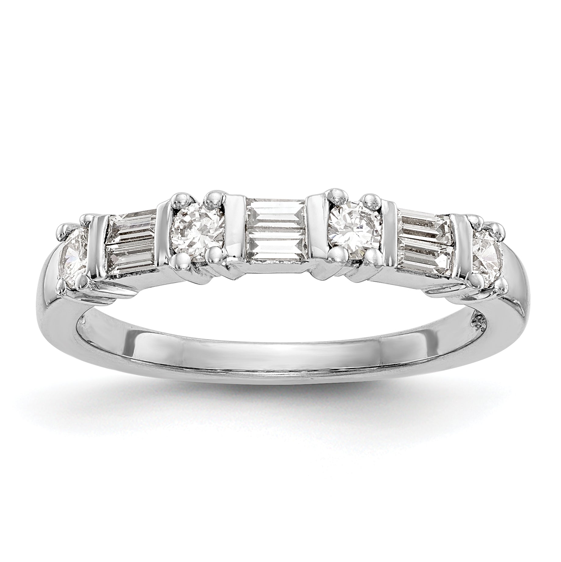 0.39ct. CZ Solid Real 14K White Gold Wedding Band Ring
