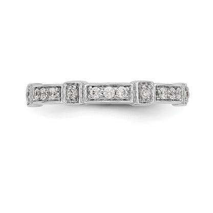 14K White Gold Real Diamond Band