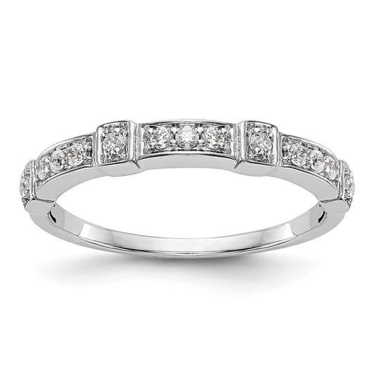 14K White Gold Real Diamond Band