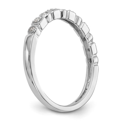 14K White Gold Real Diamond Band