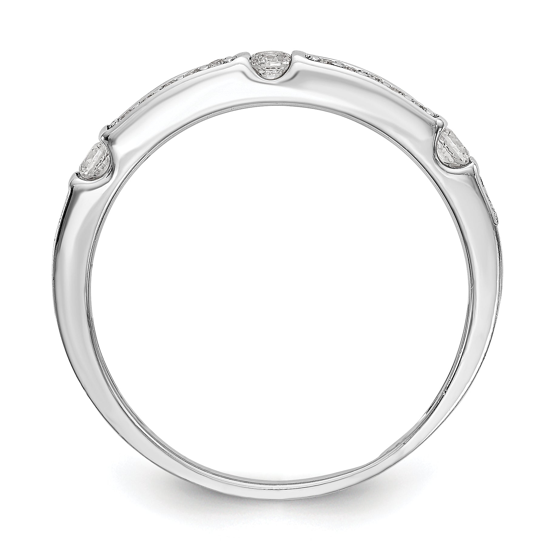 0.20ct. CZ Solid Real 14K White Gold Wedding Band Ring
