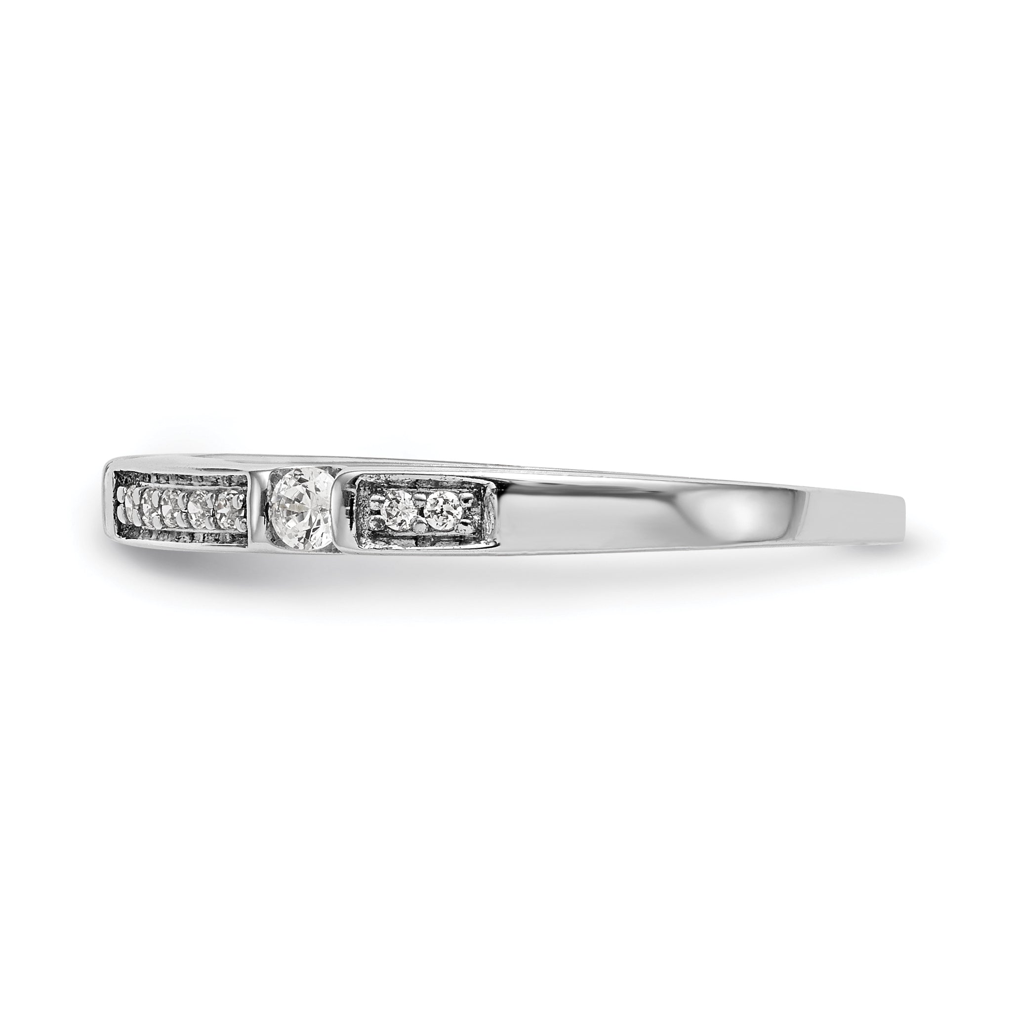 0.20ct. CZ Solid Real 14K White Gold Wedding Band Ring