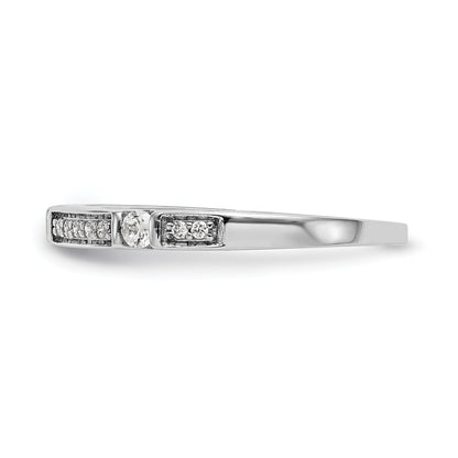0.20ct. CZ Solid Real 14K White Gold Wedding Band Ring