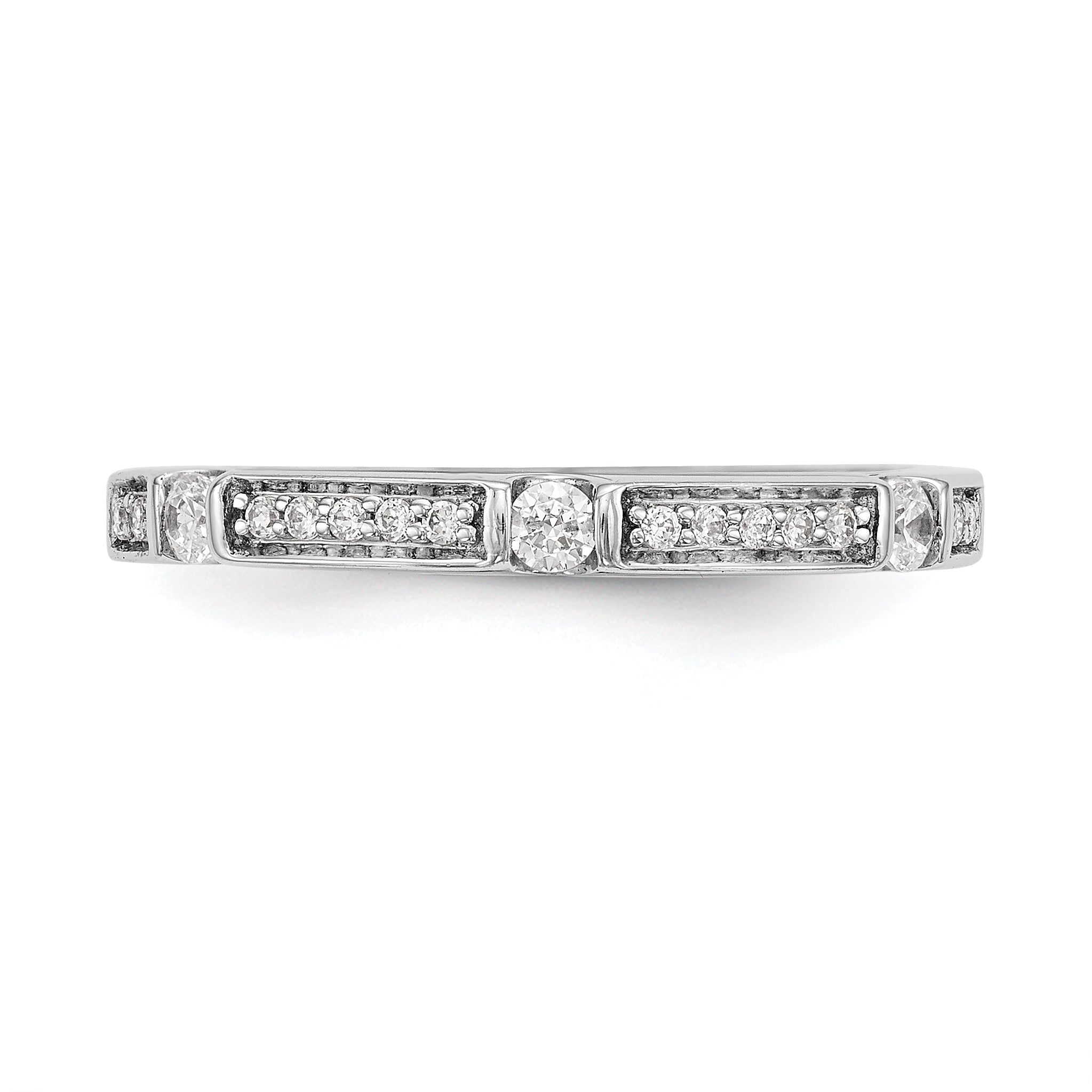 0.20ct. CZ Solid Real 14K White Gold Wedding Band Ring