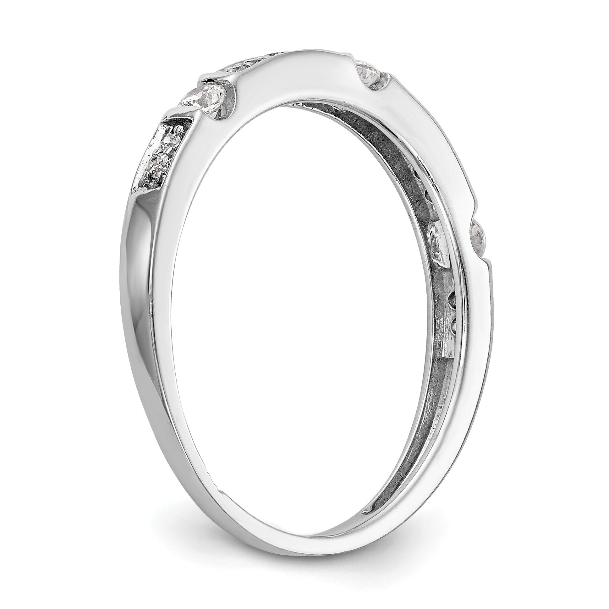 0.20ct. CZ Solid Real 14K White Gold Wedding Band Ring