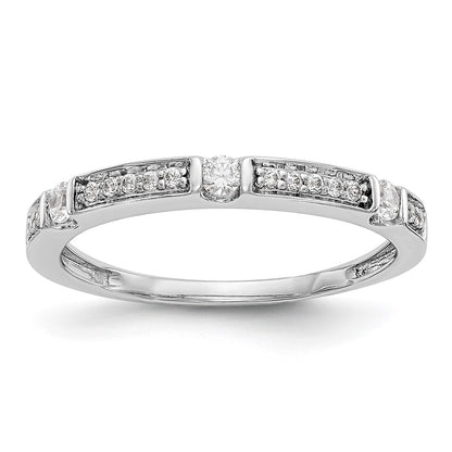 14K White Gold Real Diamond Band
