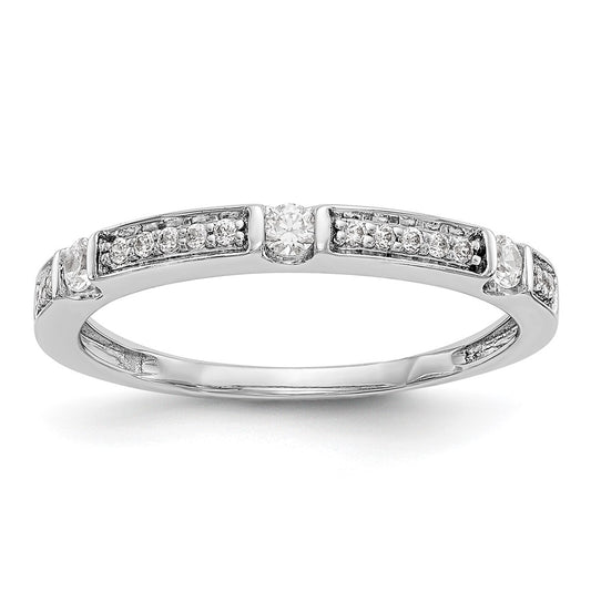 14K White Gold Real Diamond Band