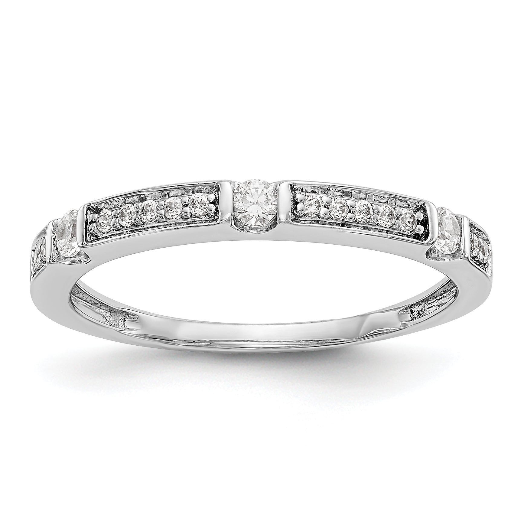 0.20ct. CZ Solid Real 14K White Gold Wedding Band Ring