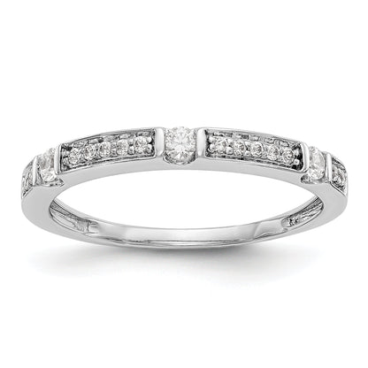 0.20ct. CZ Solid Real 14K White Gold Wedding Band Ring