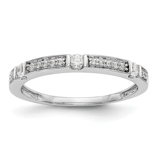 0.20ct. CZ Solid Real 14K White Gold Wedding Band Ring
