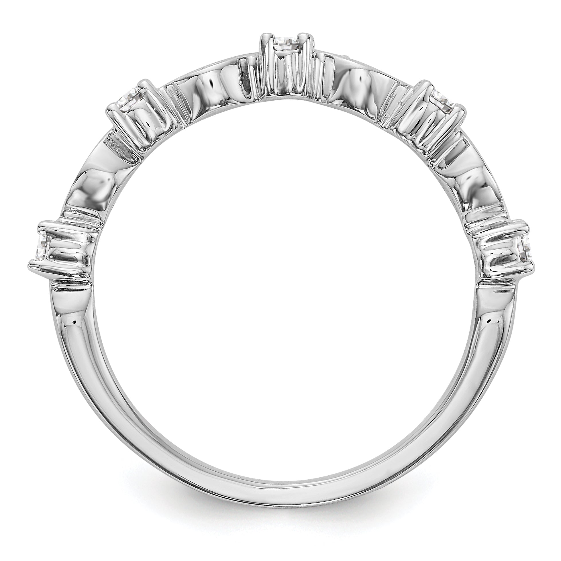 0.25ct. CZ Solid Real 14K White Gold Wedding Band Ring