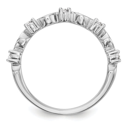 0.25ct. CZ Solid Real 14K White Gold Wedding Band Ring