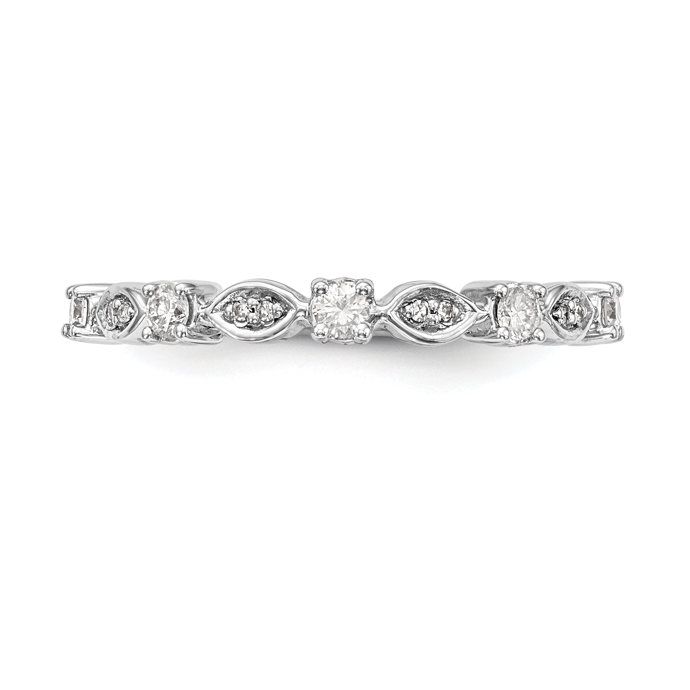 0.25ct. CZ Solid Real 14K White Gold Wedding Band Ring