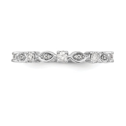0.25ct. CZ Solid Real 14K White Gold Wedding Band Ring