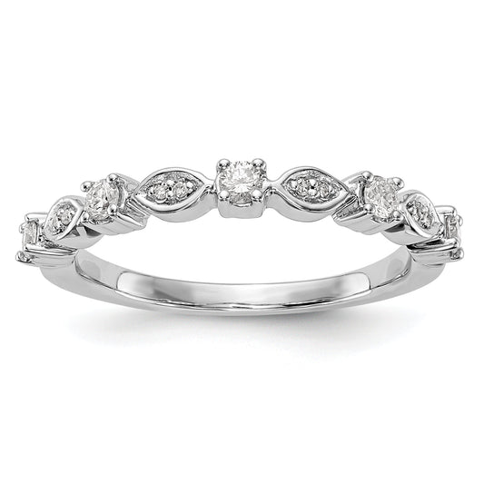 0.25ct. CZ Solid Real 14K White Gold Wedding Band Ring