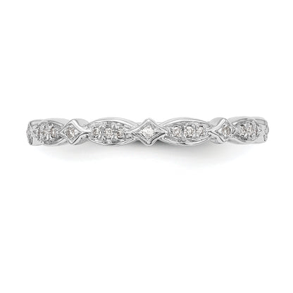 0.08ct. CZ Solid Real 14K White Gold Wedding Band Ring