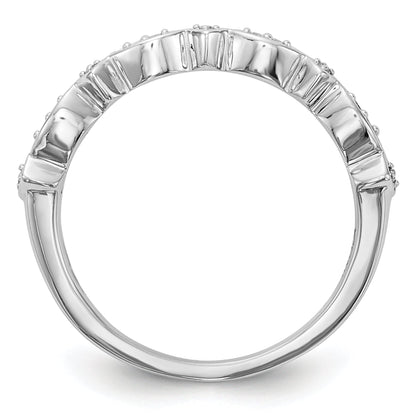 0.05ct. CZ Solid Real 14K White Gold Wedding Band Ring
