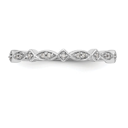 0.05ct. CZ Solid Real 14K White Gold Wedding Band Ring