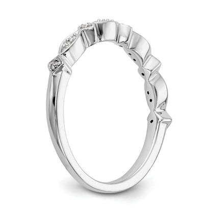 0.05ct. CZ Solid Real 14K White Gold Wedding Band Ring