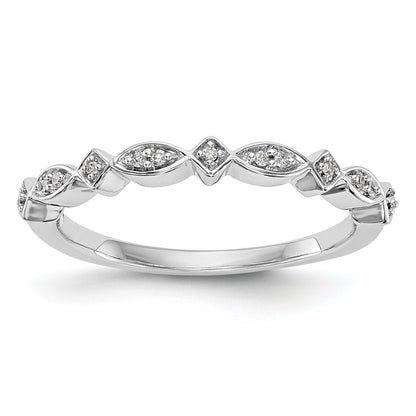 0.05ct. CZ Solid Real 14K White Gold Wedding Band Ring