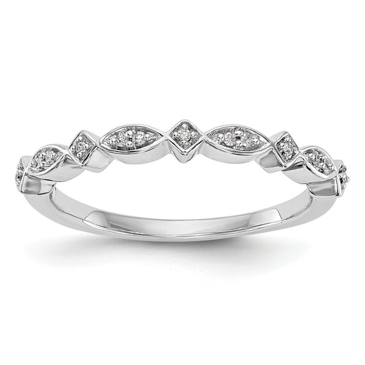 0.05ct. CZ Solid Real 14K White Gold Wedding Band Ring