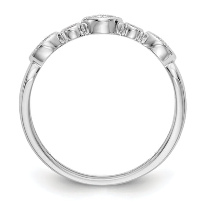 0.13ct. CZ Solid Real 14K White Gold Wedding Band Ring