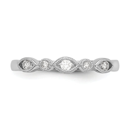 0.13ct. CZ Solid Real 14K White Gold Wedding Band Ring