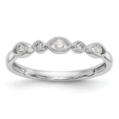 0.13ct. CZ Solid Real 14K White Gold Wedding Band Ring