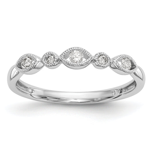 0.13ct. CZ Solid Real 14K White Gold Wedding Band Ring