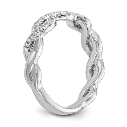 14K White Gold Real Diamond Band