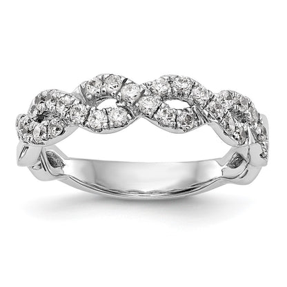14K White Gold Real Diamond Band