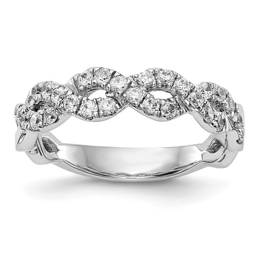 14K White Gold Real Diamond Band