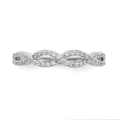 14K White Gold Real Diamond Band
